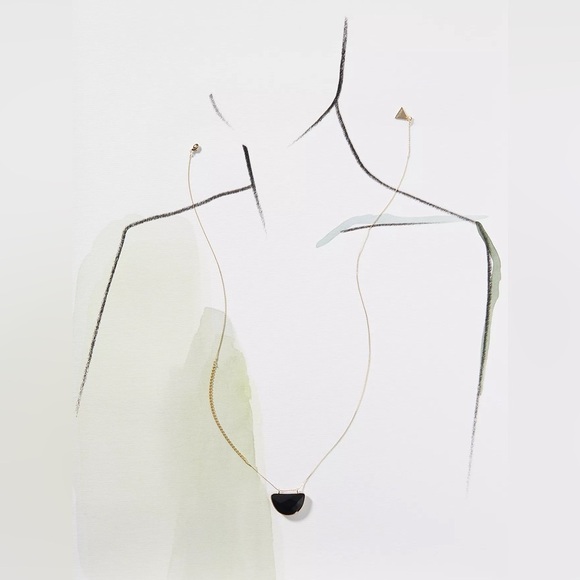 New Anthropologie x Serefina Beveled Crescent Pendant Necklace - Picture 5 of 5